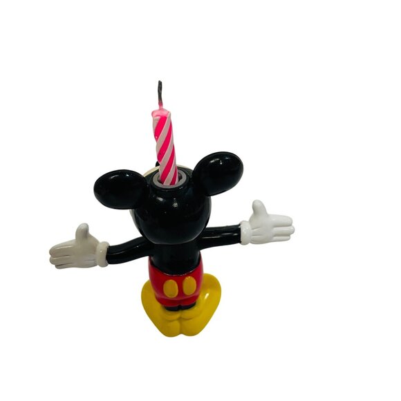 Vintage Mickey Mouse Birthday Candle Holder Figurine Disney Collectible 3 1/3" - Picture 3 of 3